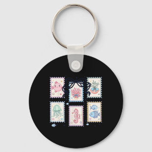 Coastal Aesthetic Summer Vibes Marine Life Ocean B Key Ring