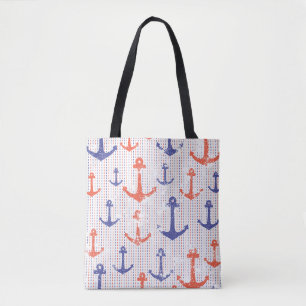 Coastal Americana Anchors Tote Bag