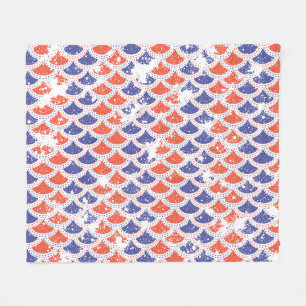 Coastal Americana Fish Scales Fleece Blanket