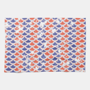 Coastal Americana Fish Scales Tea Towel