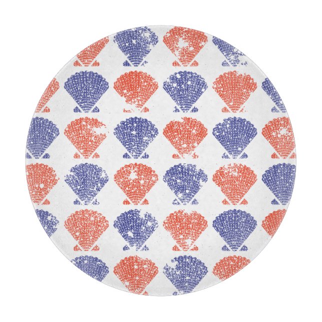 Coastal Americana Seashells Cutting Board (Front)