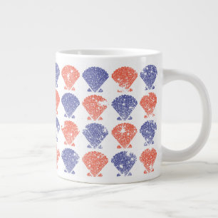 Coastal Americana Seashells Large Coffee Mug