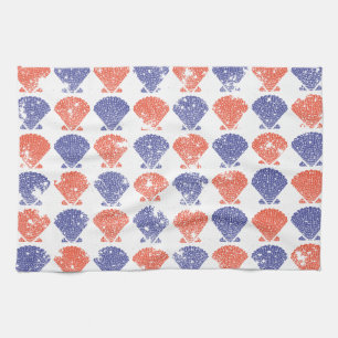 Coastal Americana Seashells Tea Towel