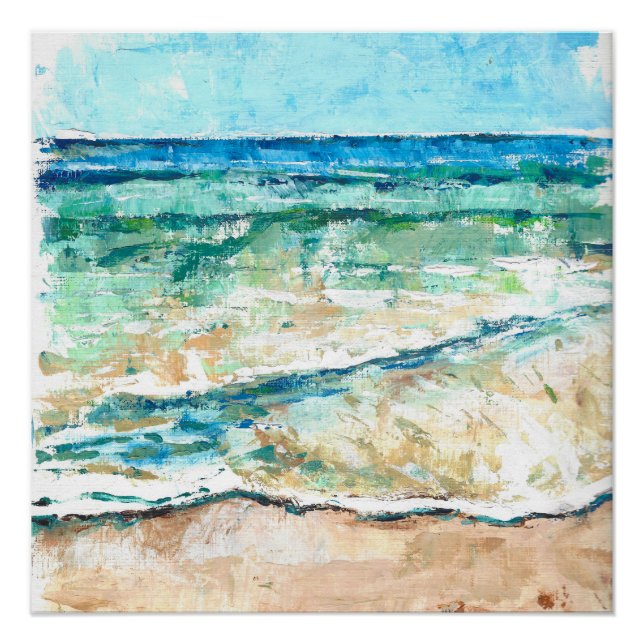 Coastal And Beach Sea And Sand Abstract Glossy Poster (Front)