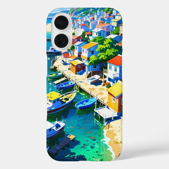 Coastal Anime Summer Town Case-Mate iPhone Case (Back)
