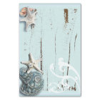 Coastal aqua blue beach wood starfish seashell