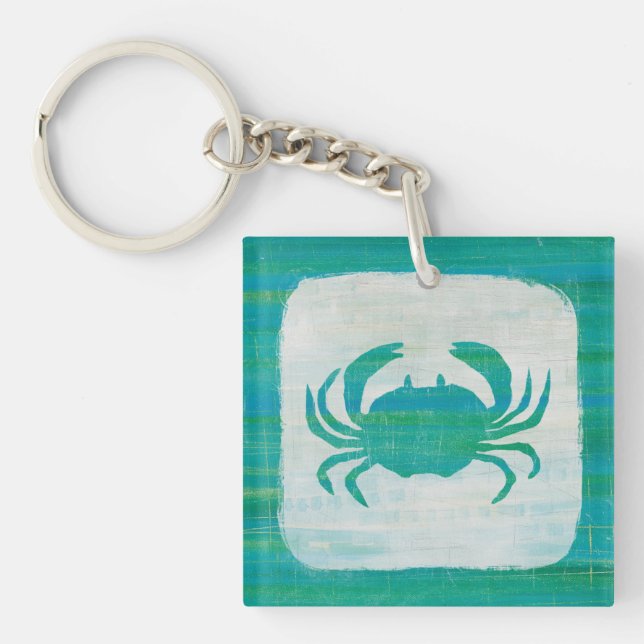 Coastal | Aqua Crab Key Ring (Front)