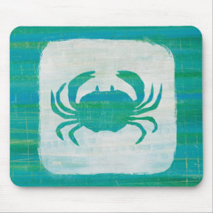 Coastal Aqua Crab Mouse Pad