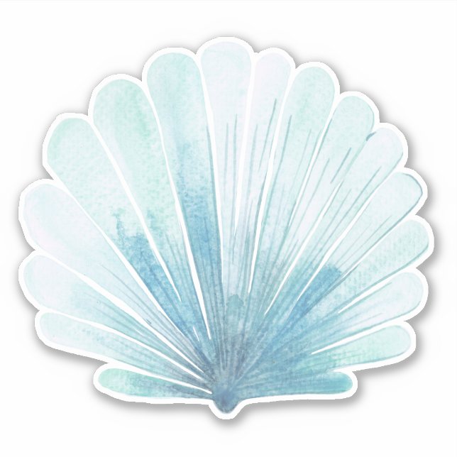 Coastal Aqua Scallop Seashell (Front)