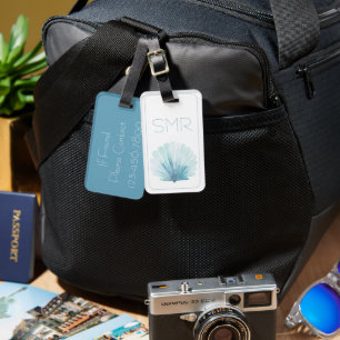 Coastal Aqua Scallop Seashell Personalised Luggage Tag