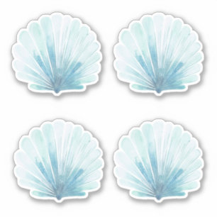 Coastal Aqua Scallop Seashells