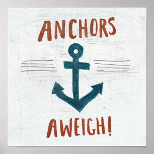 Coastal Art   Anchors Away Poster