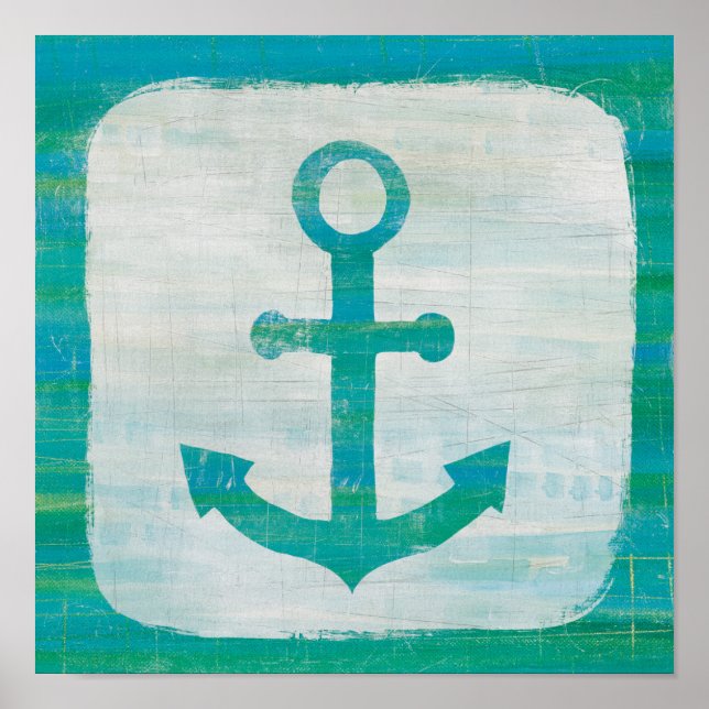 Coastal Art | Aqua Anchor Poster (Front)