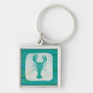 Coastal Art   Aqua Lobster Key Ring
