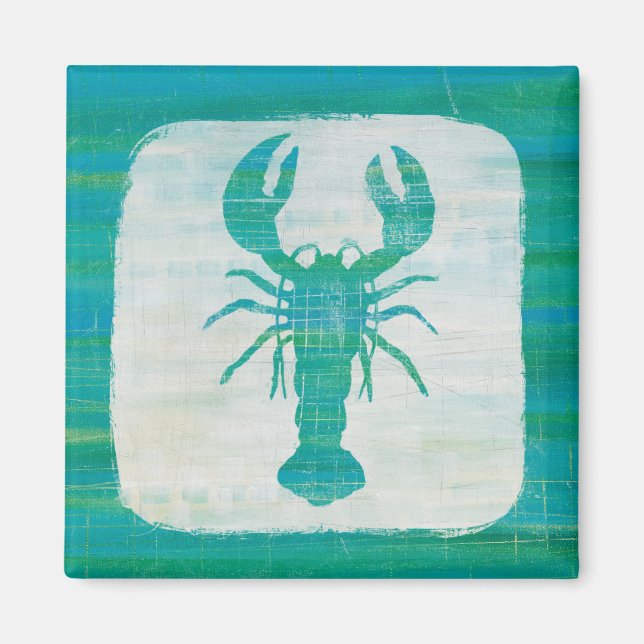 Coastal Art | Aqua Lobster Magnet (Front)