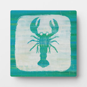 Coastal Art   Aqua Lobster Plaque