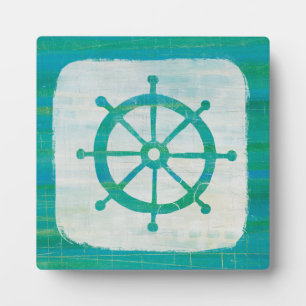 Coastal Art   Aqua Steering Wheel Plaque