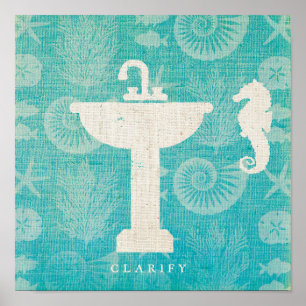 Coastal Art   Bathroom Sink Poster