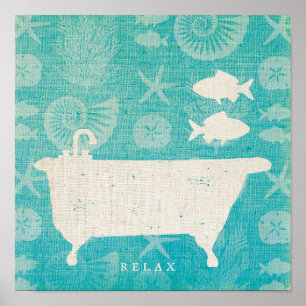 Coastal Art   Bathtub Flat Poster