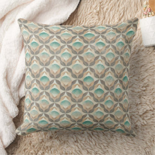 Coastal Art Deco Earth Tone - Geometric (2) Cushion