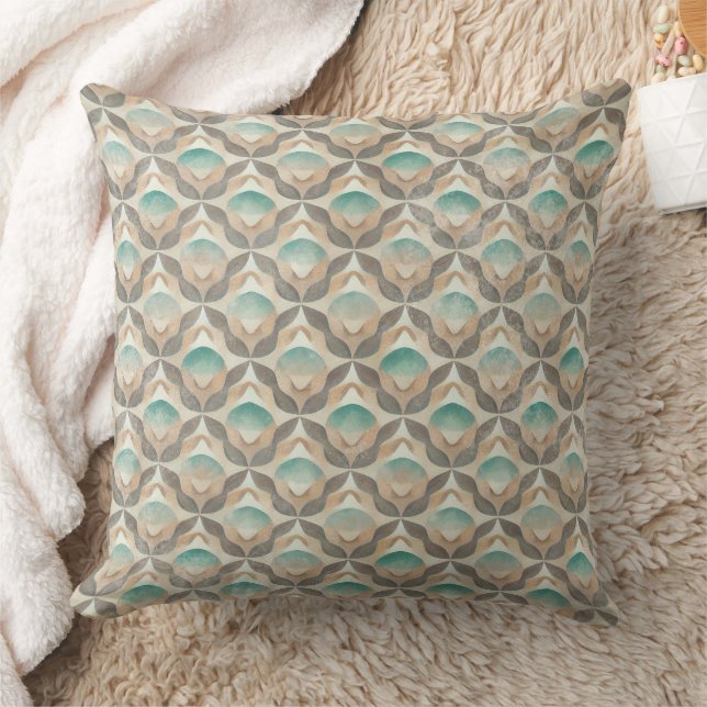 Coastal Art Deco Earth Tone - Geometric (2) Cushion (Blanket)