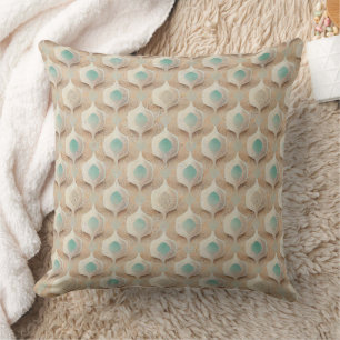Coastal Art Deco Earth Tone - Geometric (3) Cushion