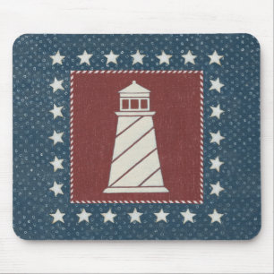 Coastal Art   Lighthouse on Red Mouse Pad