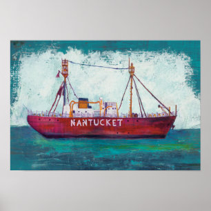 Coastal Art   Nantucket Lightship Poster