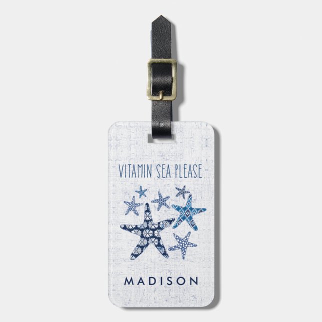 Coastal Art | Vitamin Sea Please Luggage Tag (Front Vertical)