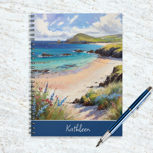Coastal Art Watercolor Beach Picture Personalised Notebook