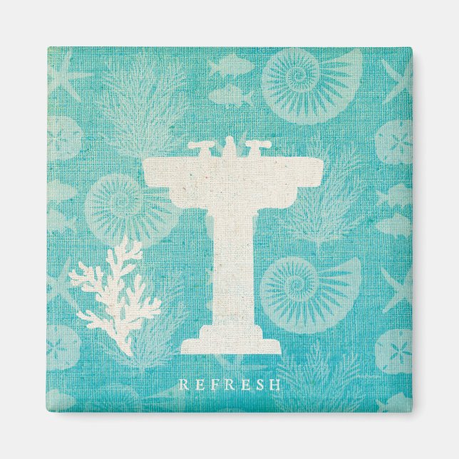 Coastal Artwork | Bathroom Sink Magnet (Front)