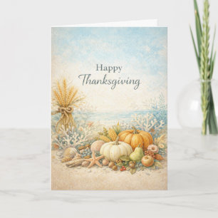 Coastal Autumn Happy Thanksgiving Harvest Card