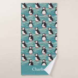 Coastal Baby Penguin Kids Bath Towel