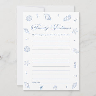 Coastal Baby Shower Family Traditions Game Card