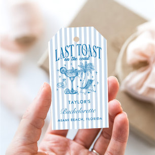Coastal Bachelorette Modern Cocktail Party Blue Gift Tags