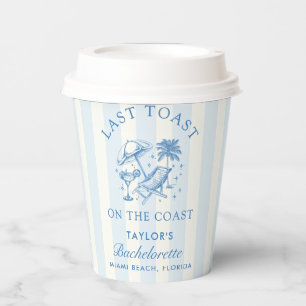 Coastal Bachelorette Modern Cocktail Party Blue Paper Cups