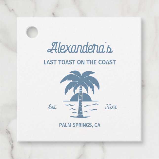 Coastal Bachelorette Party Favour Tags (Front)