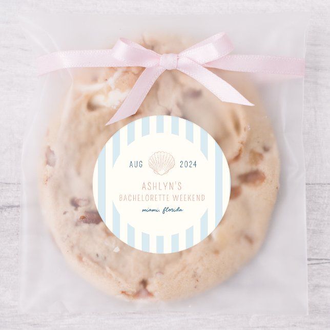 Coastal Bachelorette Round Sticker (Creator Uploaded)