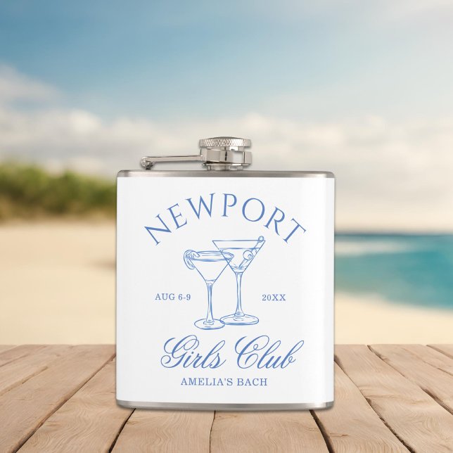 Coastal Bachelorette Weekend Girl's Club Hip Flask (Creator Uploaded)