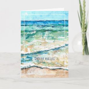 Coastal Beach Abstract Painted Art Sympathy Card