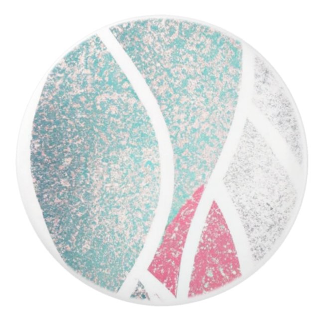 Coastal/Beach abstract waves  Ceramic Knob (Front)