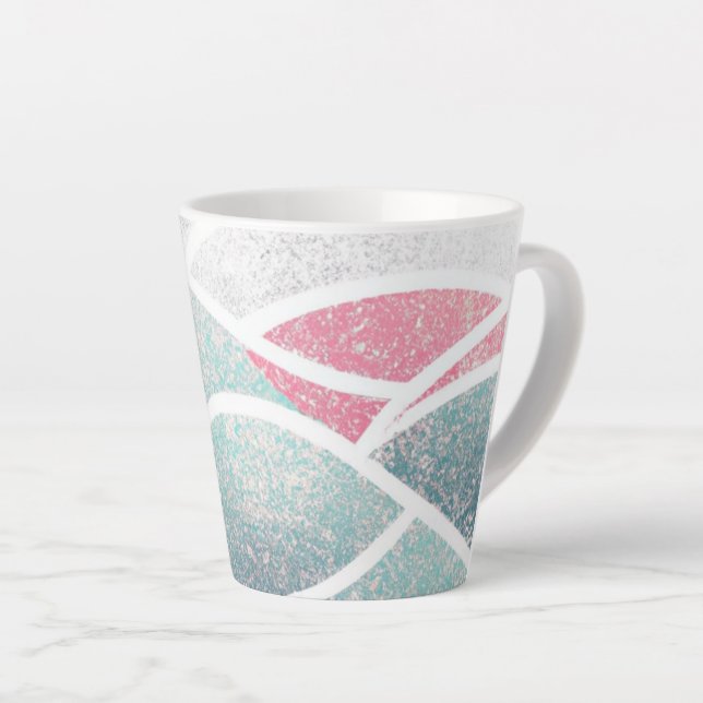 Coastal/Beach abstract waves  Latte Mug (Right Angle)