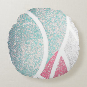 Coastal/Beach abstract waves Round Cushion