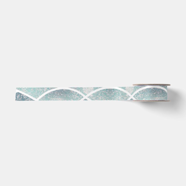 Coastal/Beach abstract waves  Satin Ribbon (Front)