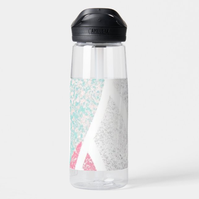 Coastal/Beach abstract waves  Water Bottle (Back)