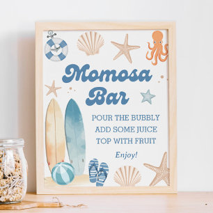 Coastal Beach Baby Shower Momosa Bar Poster