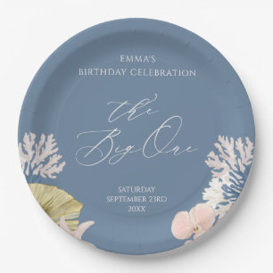 Coastal Beach Big One First Birthday Paper Plate