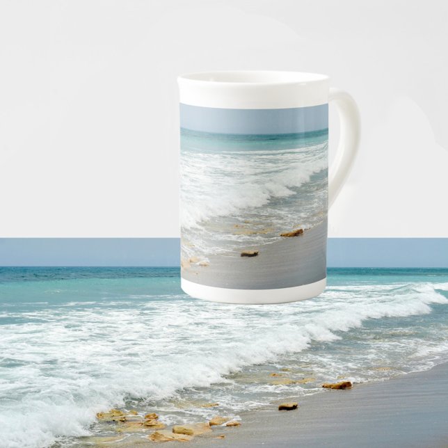 Coastal Beach Blowing Rocks Jupiter FL Photography Bone China Mug (Creator Uploaded)