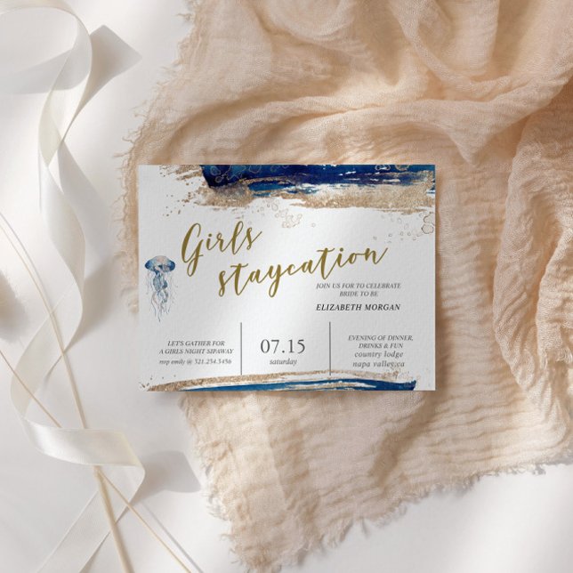 Coastal Beach Blue And Gold Bridal Party (Creator Uploaded)