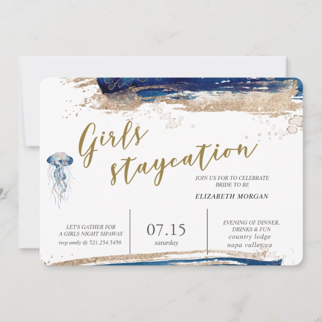 coastal beach Bridal Party Invitation (Front)